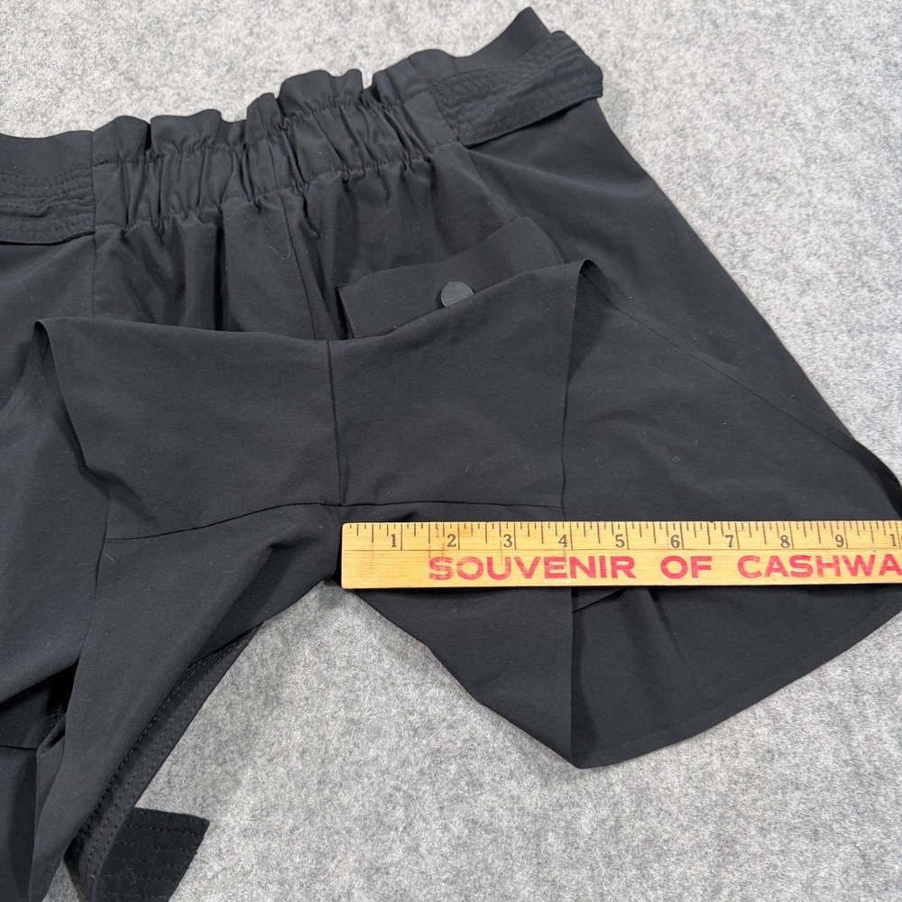 Athleta Black Skyline High Rise Tie Waist Paperbag Shorts II Women's Size 2 - Picture 6 of 7